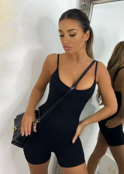 Women DressMeZee Rompers & Jumpsuits|Alessia Shaping Romper - Black
