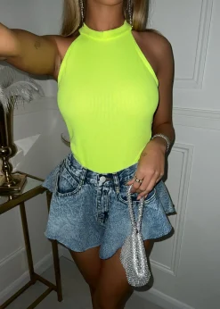 Women DressMeZee Tops / Bodysuits|Flash Back Bodysuit - Neon Green