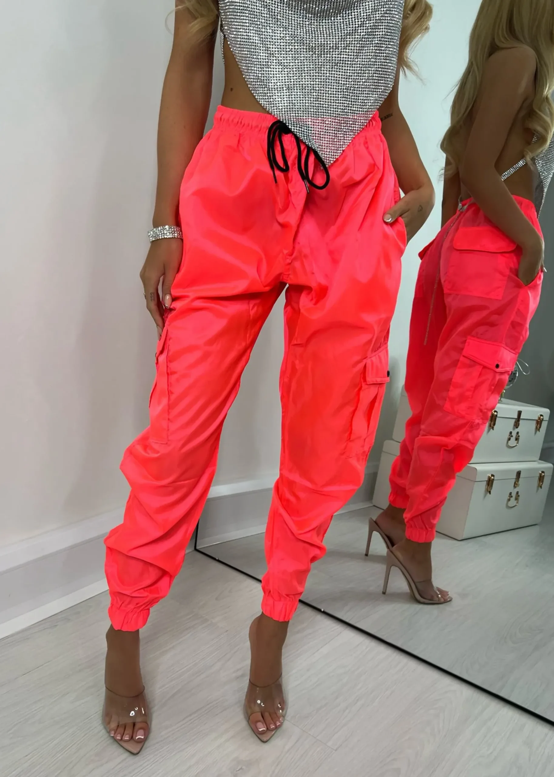 Women DressMeZee Bottoms|Highlight Of My Summer Cargo Trousers - Pink