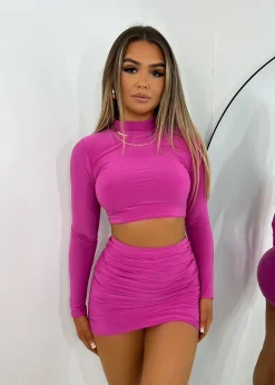 Women DressMeZee Co-Ords|Pretty Problem Two Piece - Fuchsia