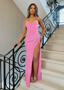 Women DressMeZee Occasion Wear|Princess Energy Sparkle Gown - Pink